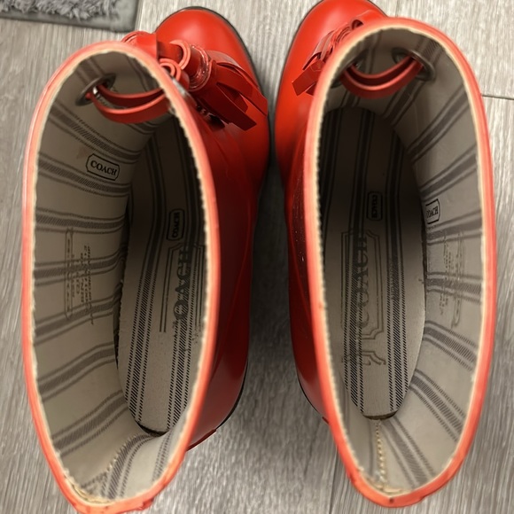 Red Coach Rain Boots - Picture 5 of 9